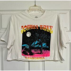 Joshua Tree California cropped T-Shirt XL white 100% cotton Black Pink blue